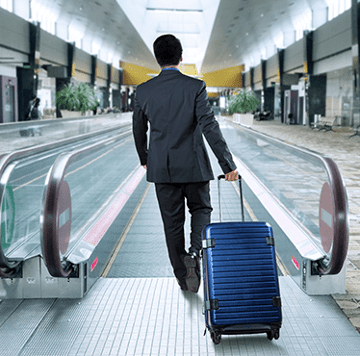 Man walking in airport