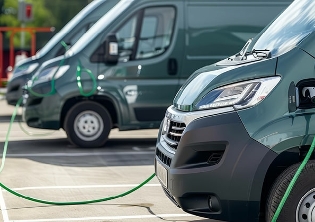 Green fleet vehicles charging