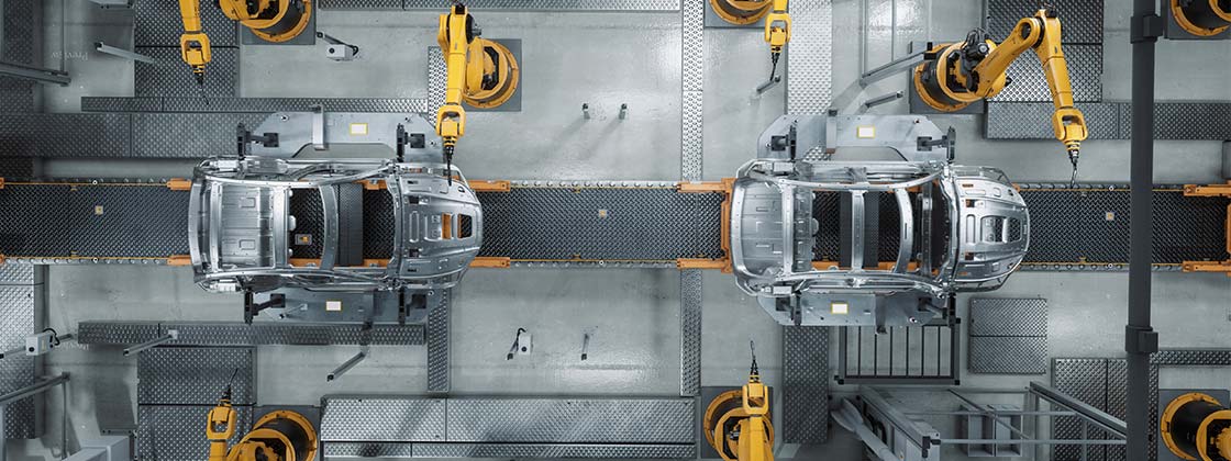 Production line of cars