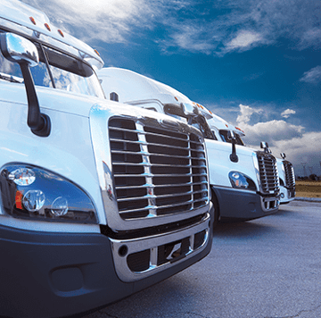 White heavy trucks